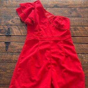 Red One-Shoulder women’s  One Piece romper